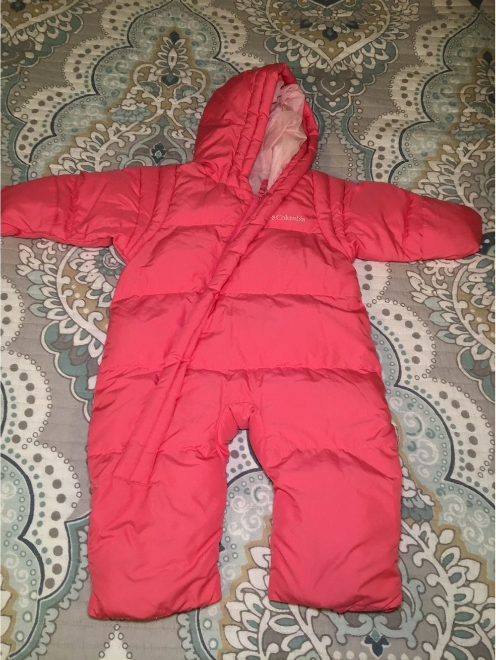Columbia Infant 12 Months Pink Hooded Snowsuit